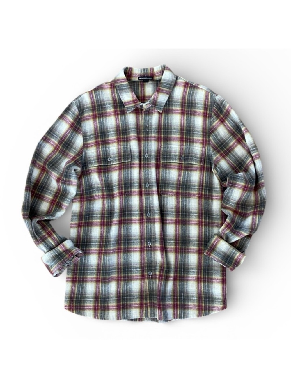 James Perse Soft Flannel Plaid Shirt